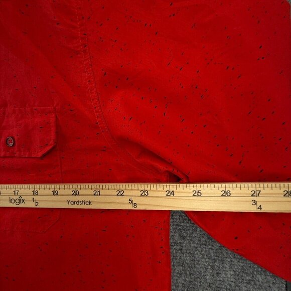 Red Ape Urban Wear Red Black Splatter Button Up Long Sleeve Shirt Men 2XL Adult - Picture 6 of 16